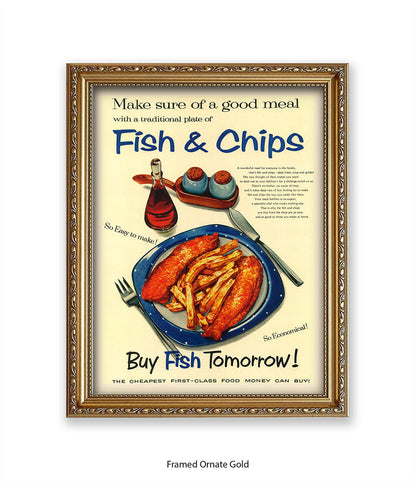 Fish & Chips - buy fish tomorrow! - Art Print
