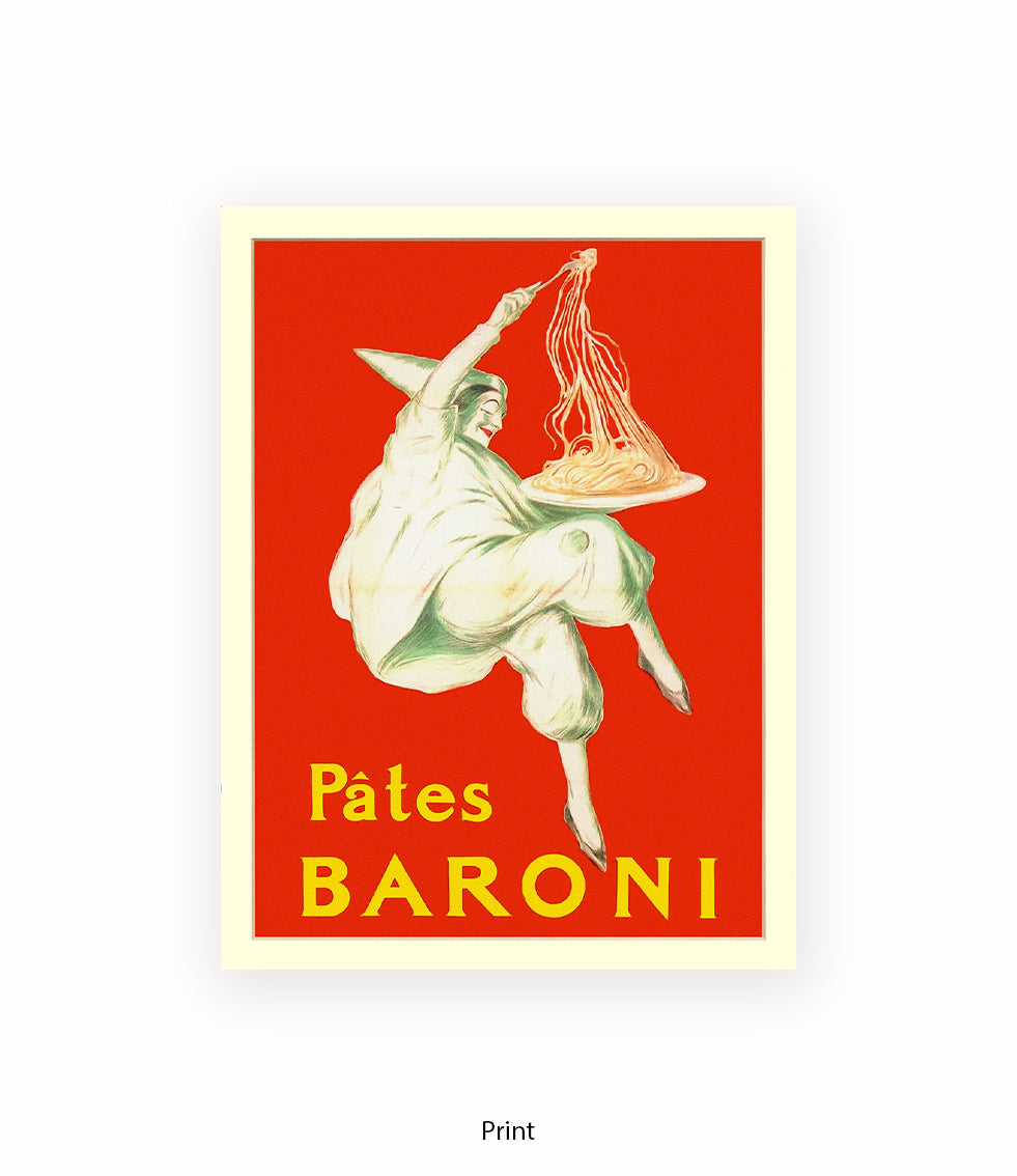 Pates Baroni - Spaghetti - Red - Cappiello - Art Print
