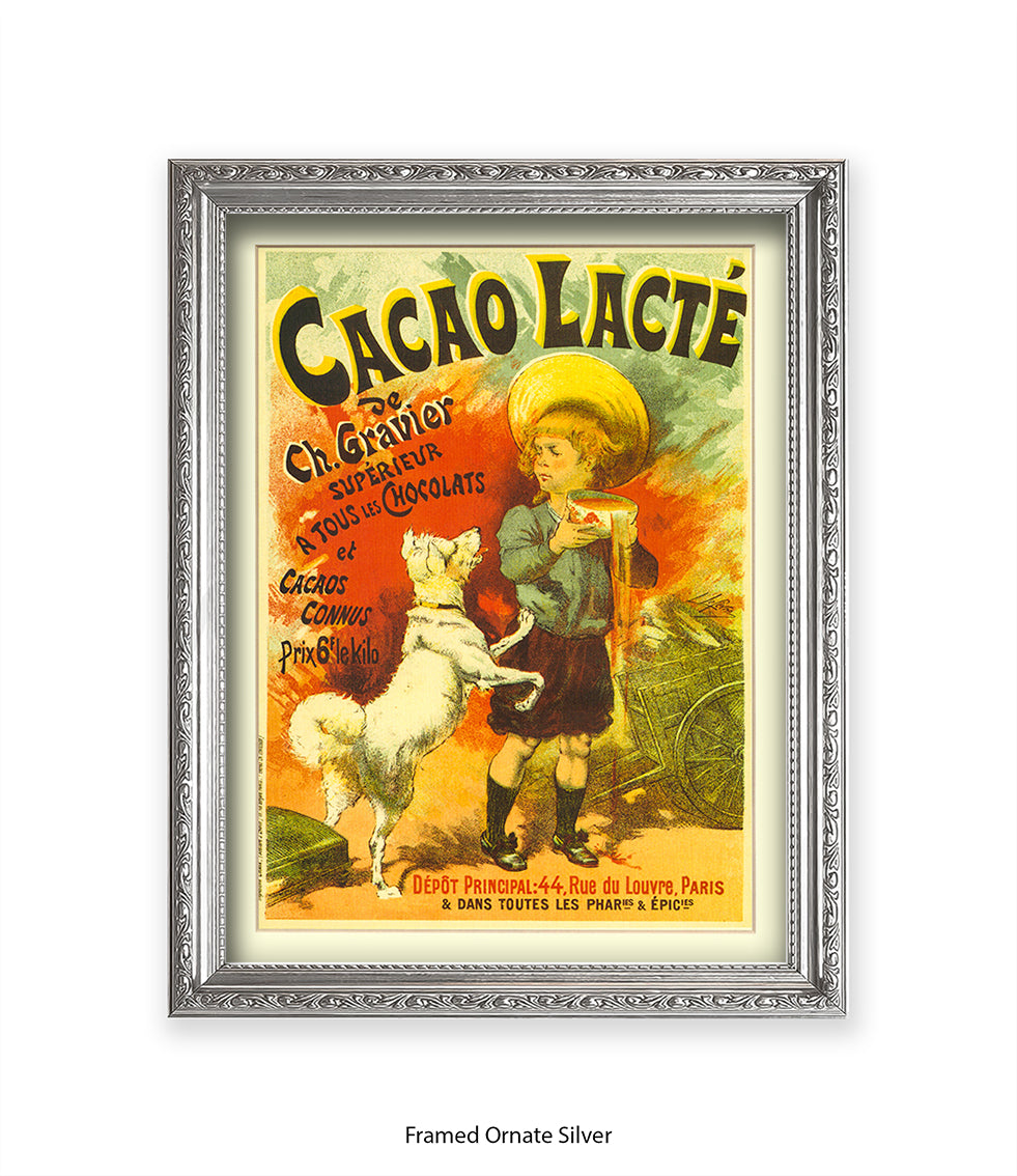 Cacao Lacte - Ch. Gravier - Boy and Dog - Art Print