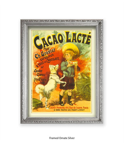 Cacao Lacte - Ch. Gravier - Boy and Dog - Art Print