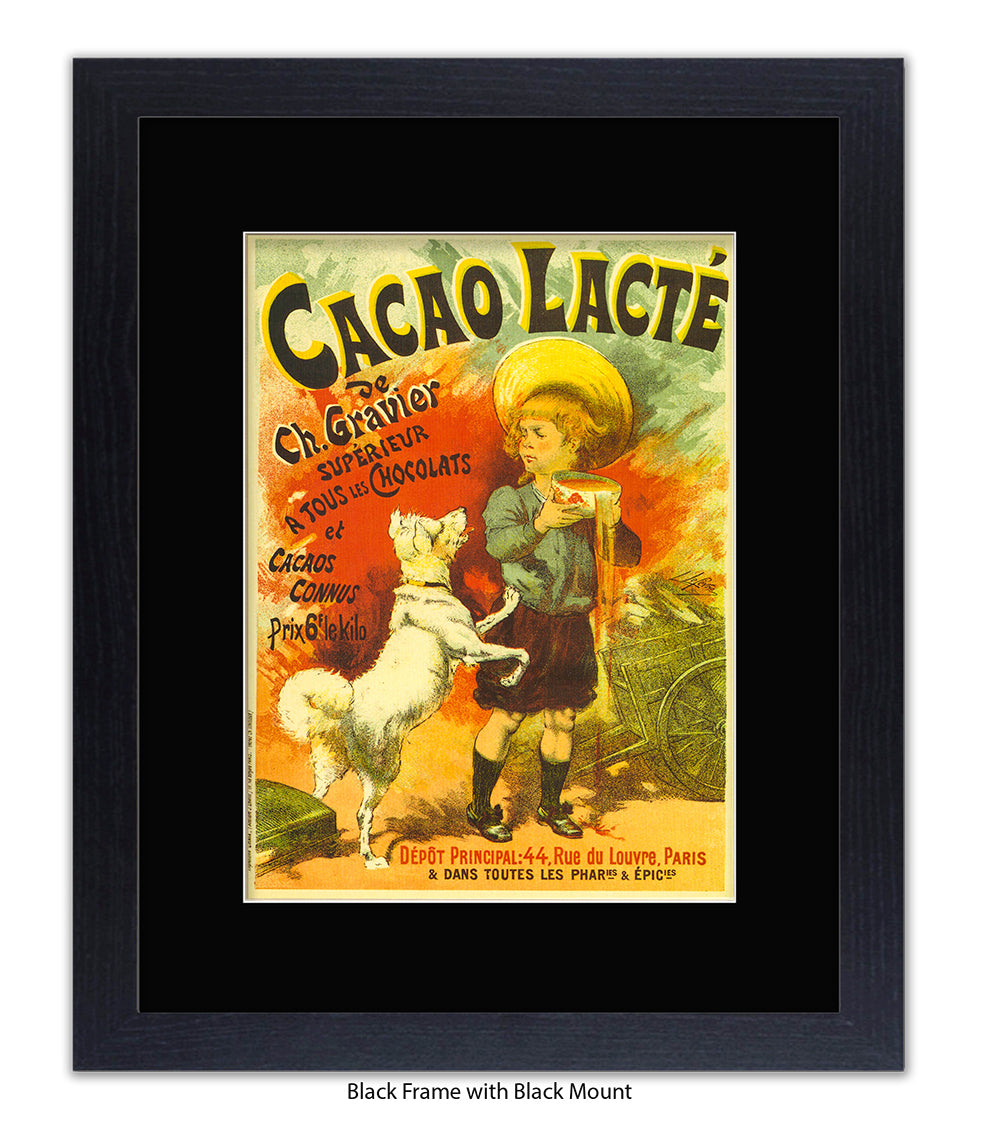 Cacao Lacte - Ch. Gravier - Boy and Dog - Art Print