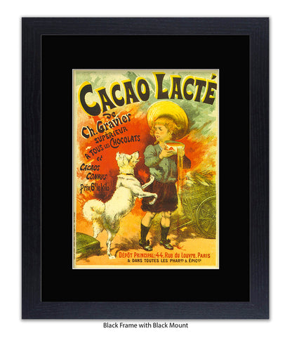 Cacao Lacte - Ch. Gravier - Boy and Dog - Art Print