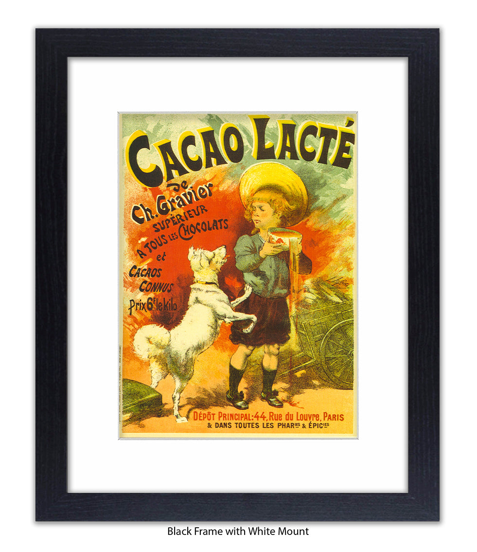 Cacao Lacte - Ch. Gravier - Boy and Dog - Art Print