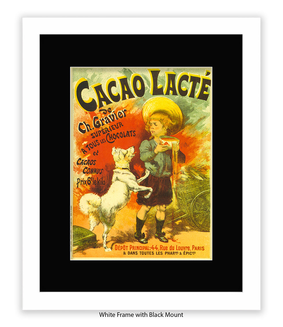 Cacao Lacte - Ch. Gravier - Boy and Dog - Art Print