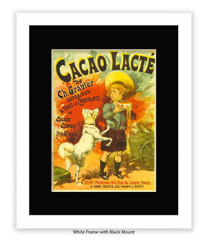 Cacao Lacte - Ch. Gravier - Boy and Dog - Art Print
