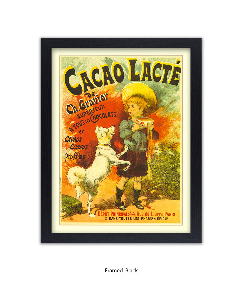 Cacao Lacte - Ch. Gravier - Boy and Dog - Art Print