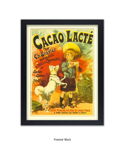Cacao Lacte - Ch. Gravier - Boy and Dog - Art Print