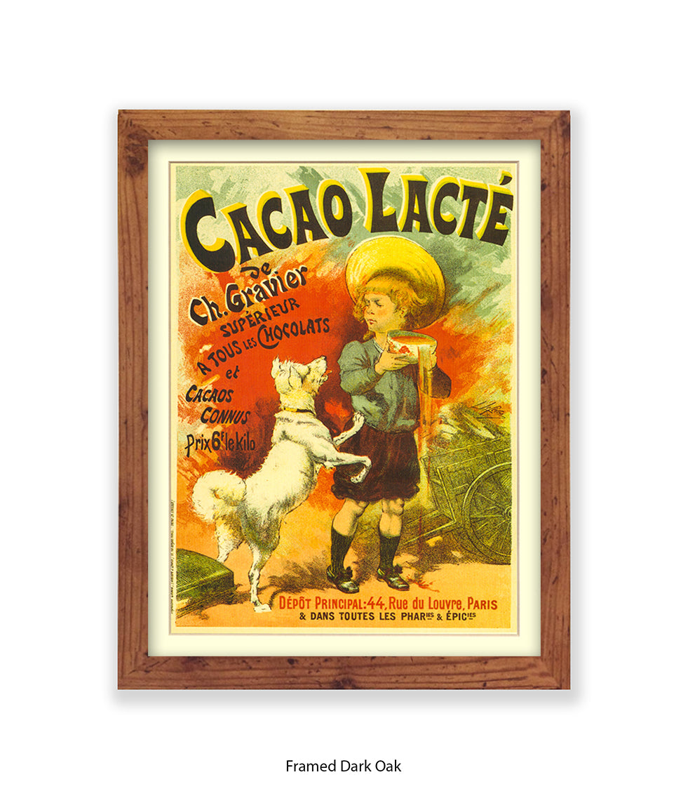 Cacao Lacte - Ch. Gravier - Boy and Dog - Art Print