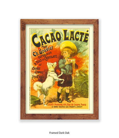 Cacao Lacte - Ch. Gravier - Boy and Dog - Art Print