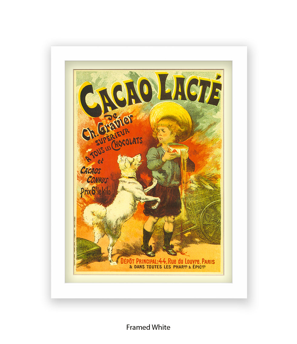 Cacao Lacte - Ch. Gravier - Boy and Dog - Art Print