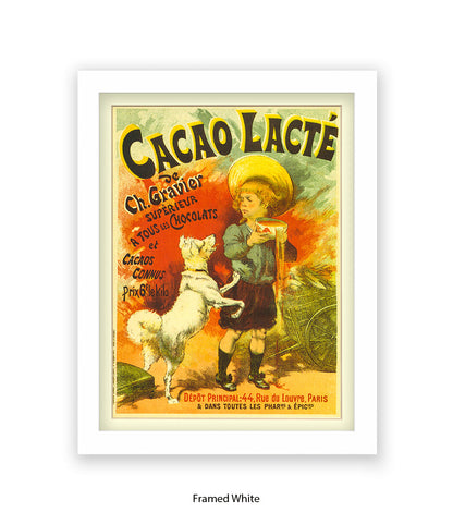 Cacao Lacte - Ch. Gravier - Boy and Dog - Art Print