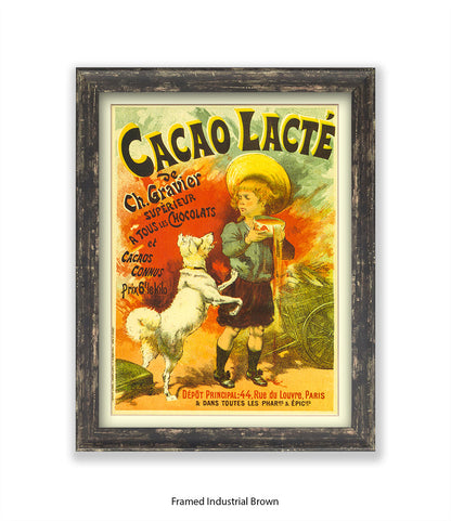 Cacao Lacte - Ch. Gravier - Boy and Dog - Art Print