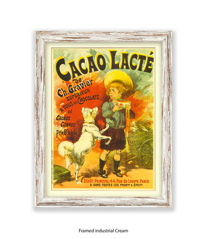 Cacao Lacte - Ch. Gravier - Boy and Dog - Art Print