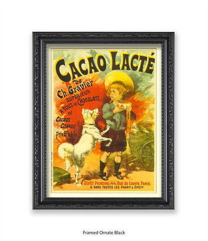 Cacao Lacte - Ch. Gravier - Boy and Dog - Art Print
