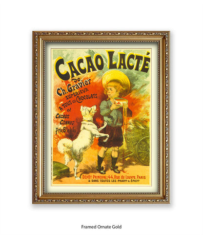 Cacao Lacte - Ch. Gravier - Boy and Dog - Art Print