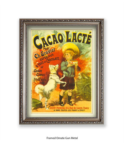 Cacao Lacte - Ch. Gravier - Boy and Dog - Art Print