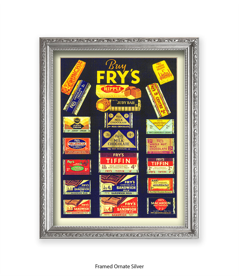 Fry's Milk Chocolate - 21 Chocolates Black - Art Print