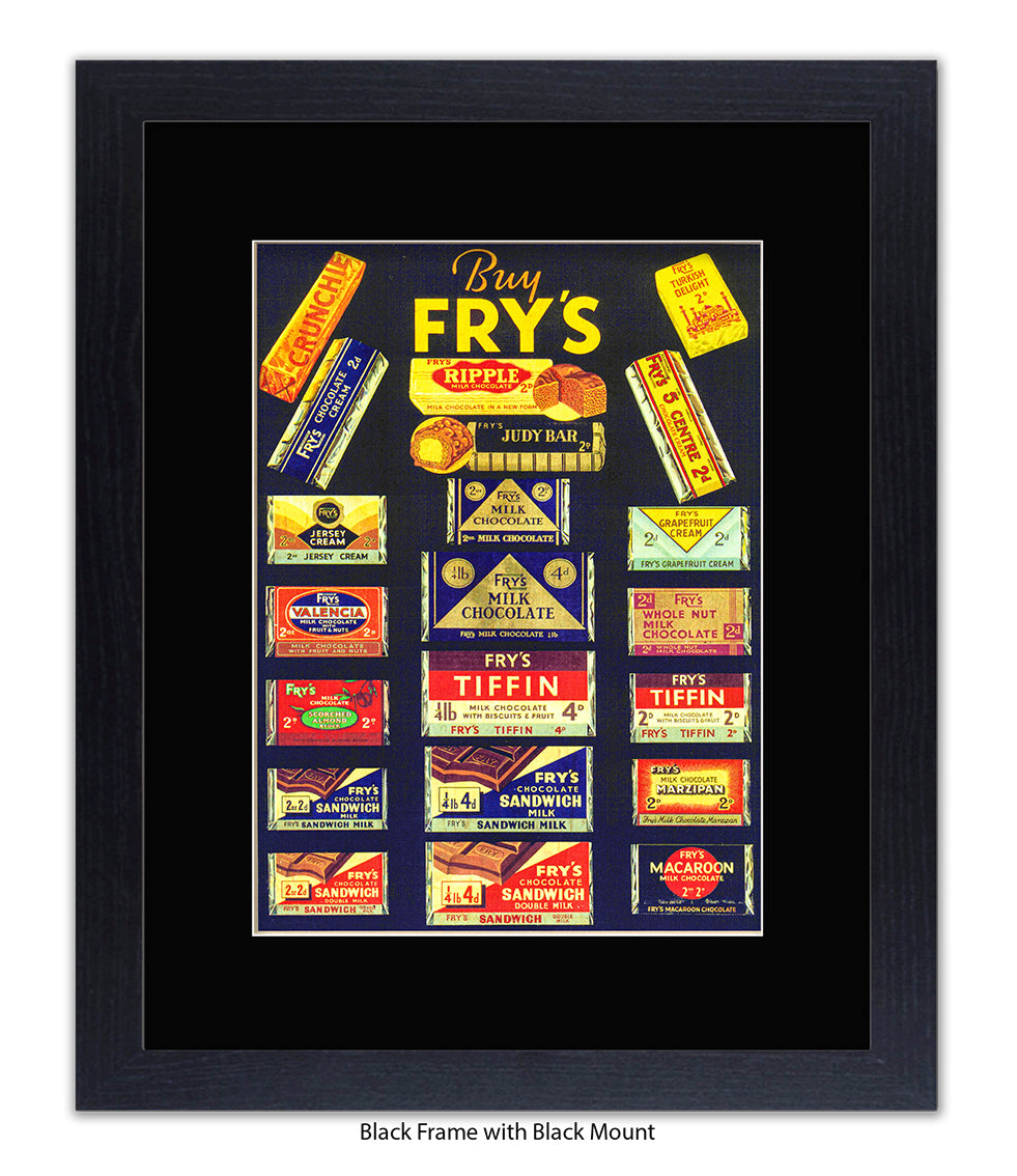 Fry's Milk Chocolate - 21 Chocolates Black - Art Print