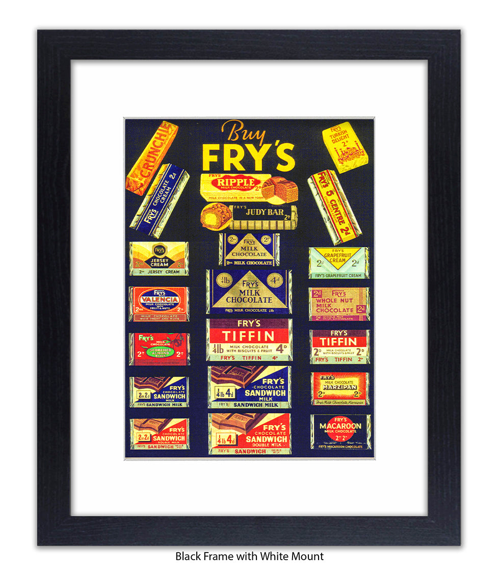 Fry's Milk Chocolate - 21 Chocolates Black - Art Print