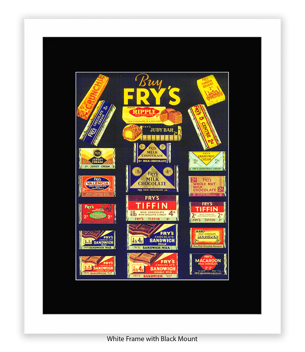 Fry's Milk Chocolate - 21 Chocolates Black - Art Print