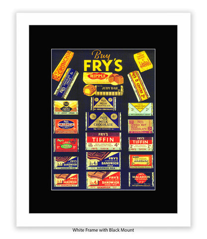 Fry's Milk Chocolate - 21 Chocolates Black - Art Print