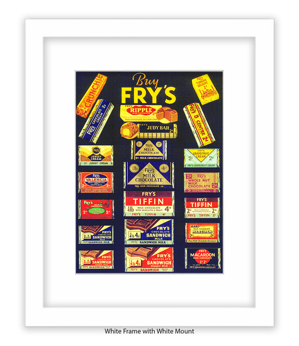 Fry's Milk Chocolate - 21 Chocolates Black - Art Print