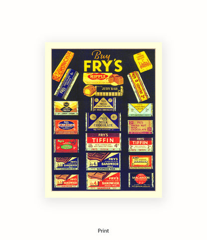 Fry's Milk Chocolate - 21 Chocolates Black - Art Print