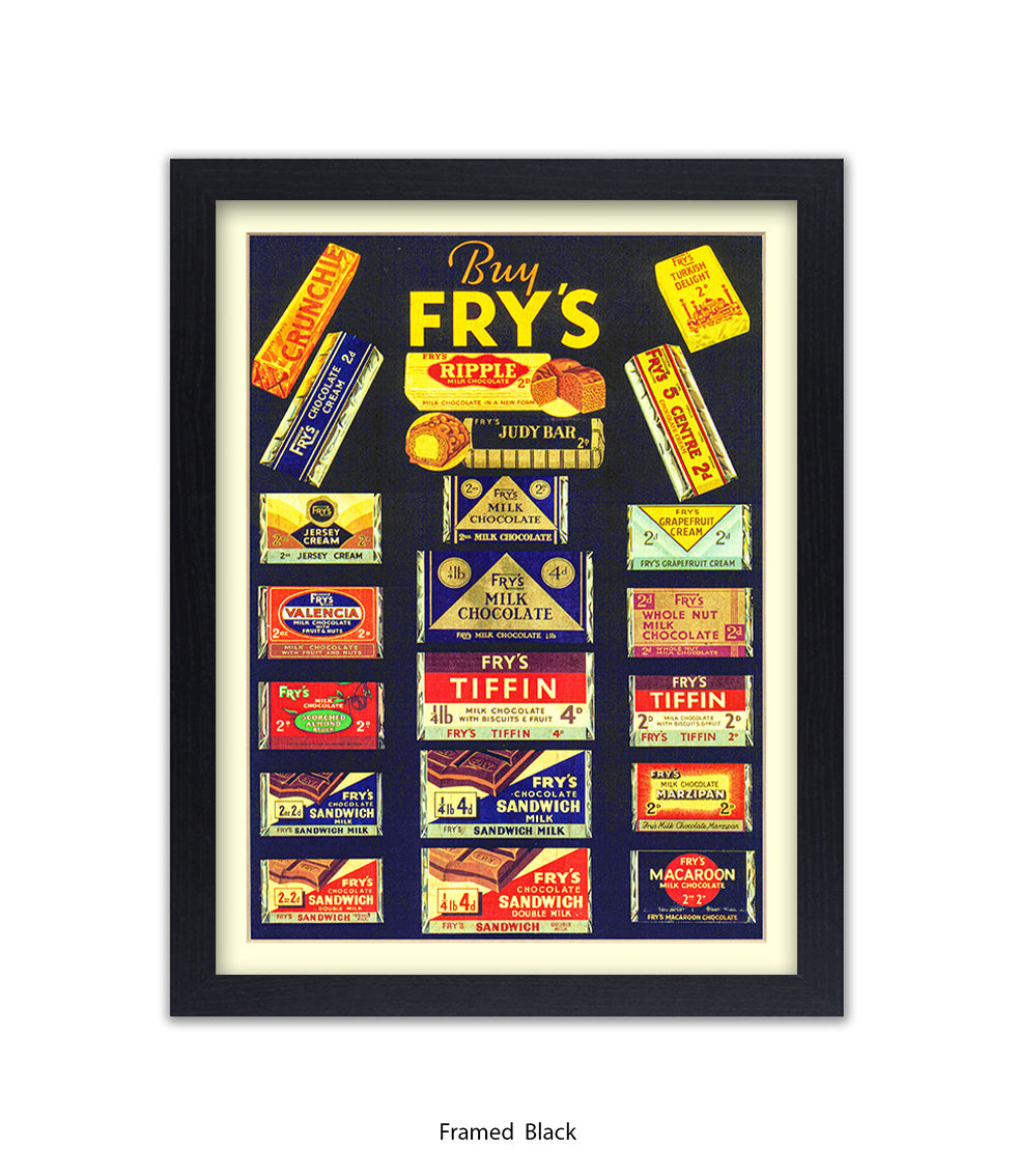 Fry's Milk Chocolate - 21 Chocolates Black - Art Print