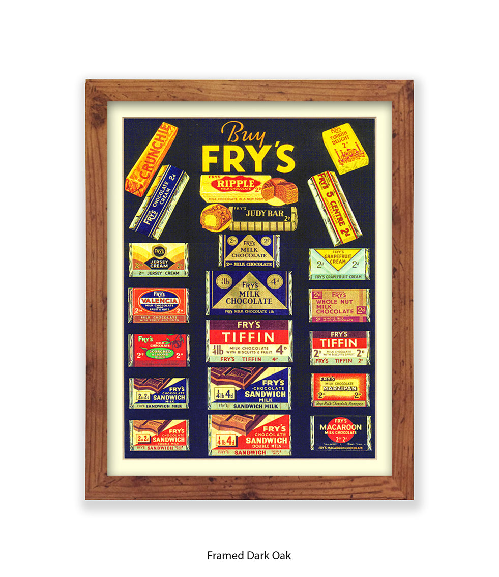 Fry's Milk Chocolate - 21 Chocolates Black - Art Print