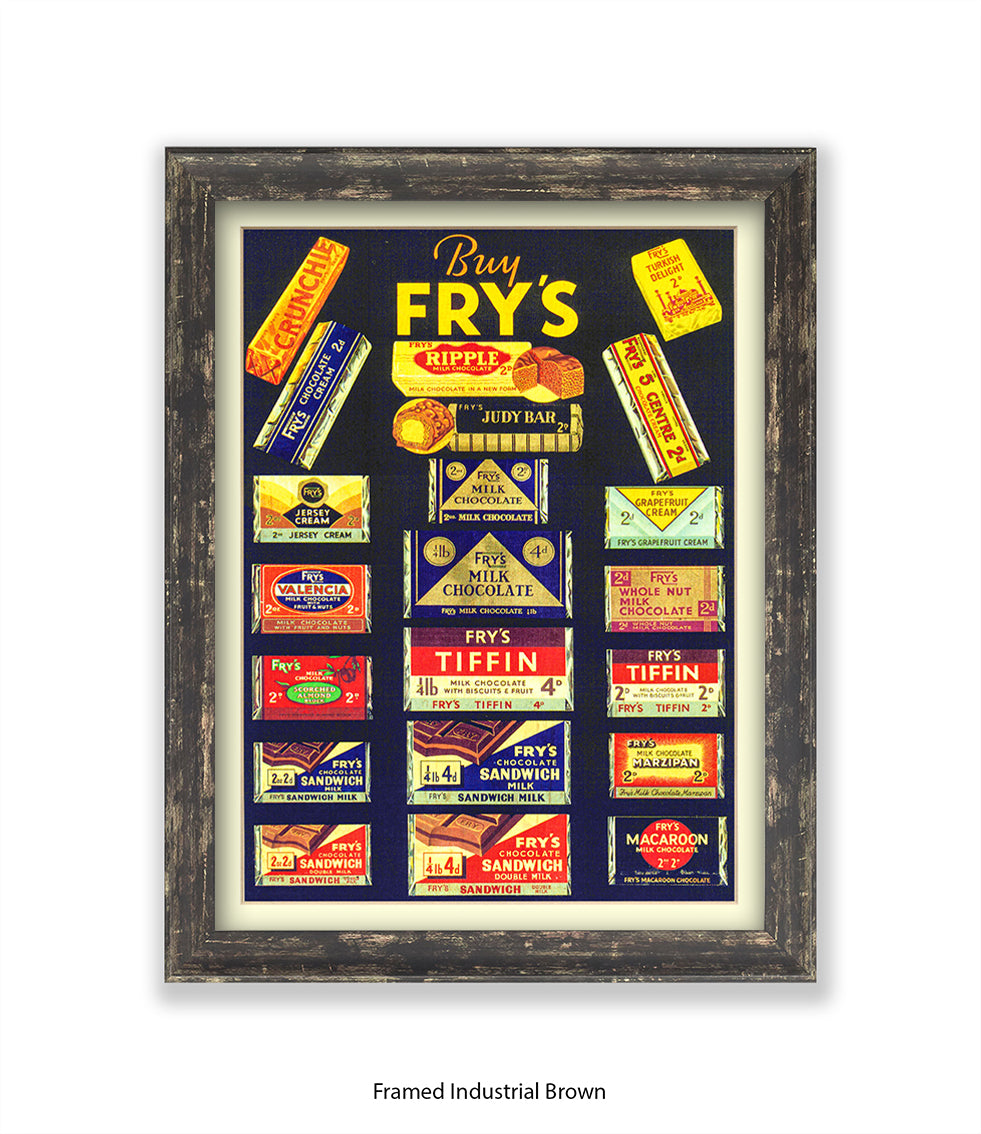 Fry's Milk Chocolate - 21 Chocolates Black - Art Print