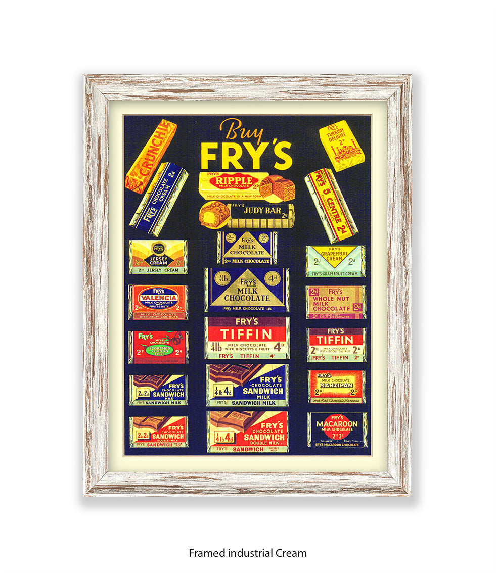 Fry's Milk Chocolate - 21 Chocolates Black - Art Print