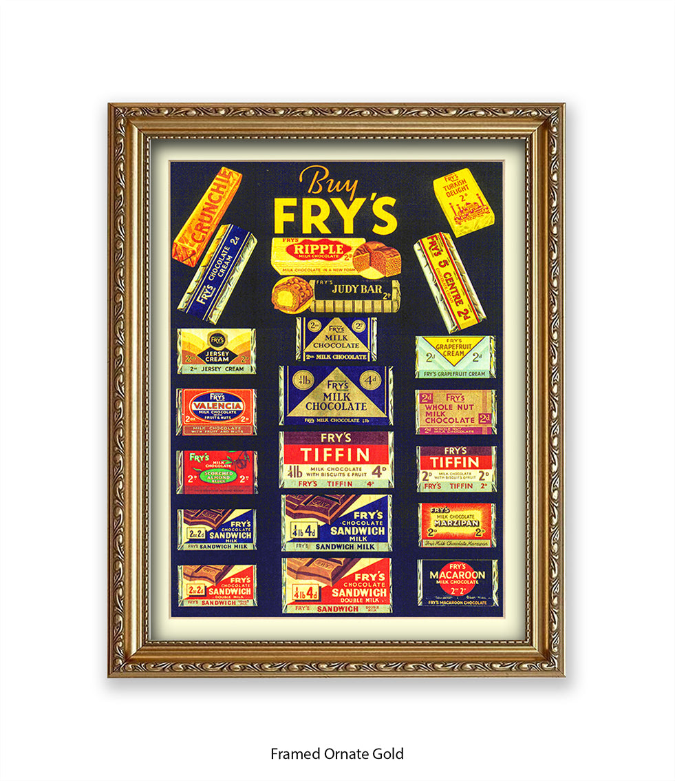 Fry's Milk Chocolate - 21 Chocolates Black - Art Print
