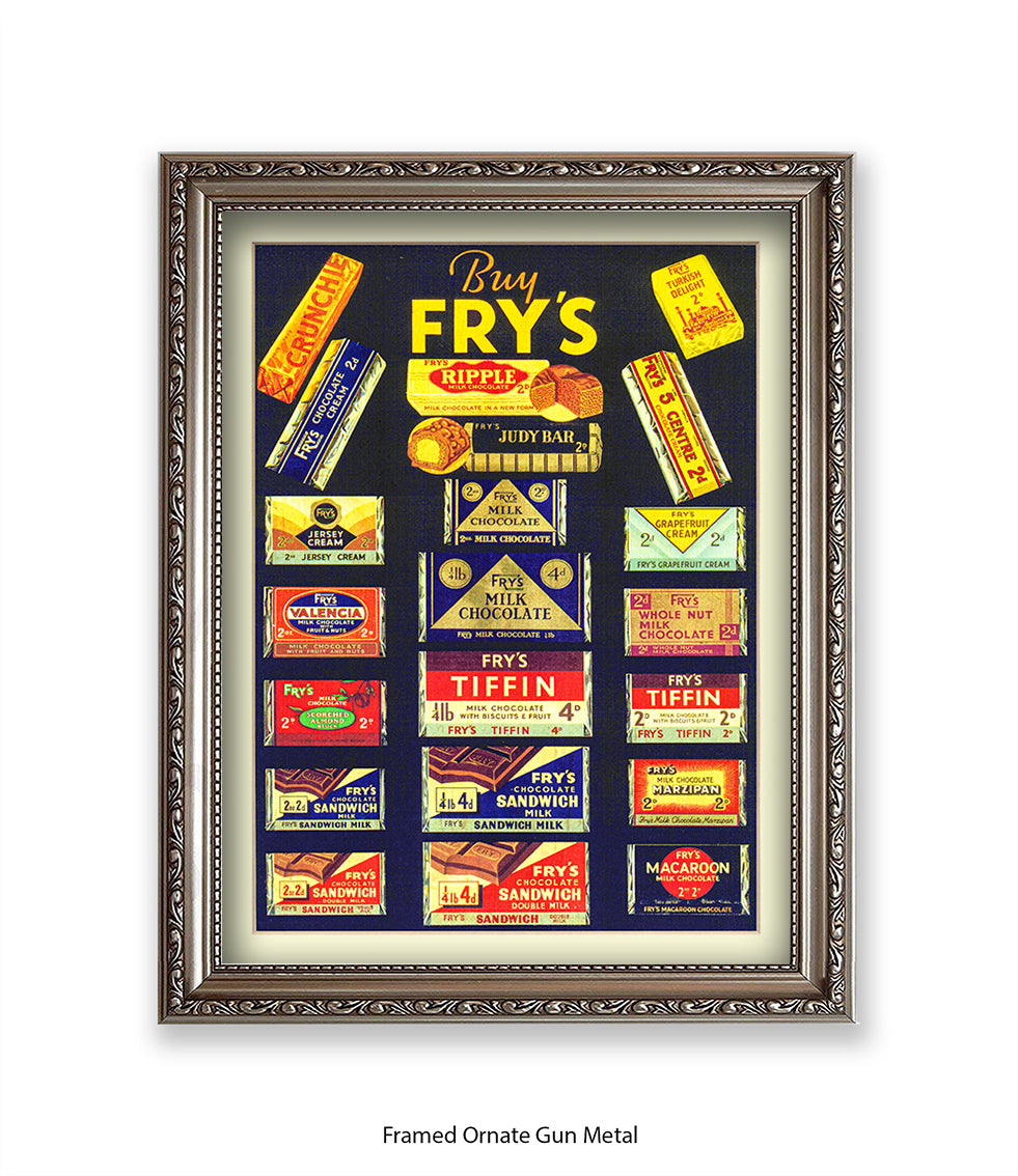 Fry's Milk Chocolate - 21 Chocolates Black - Art Print