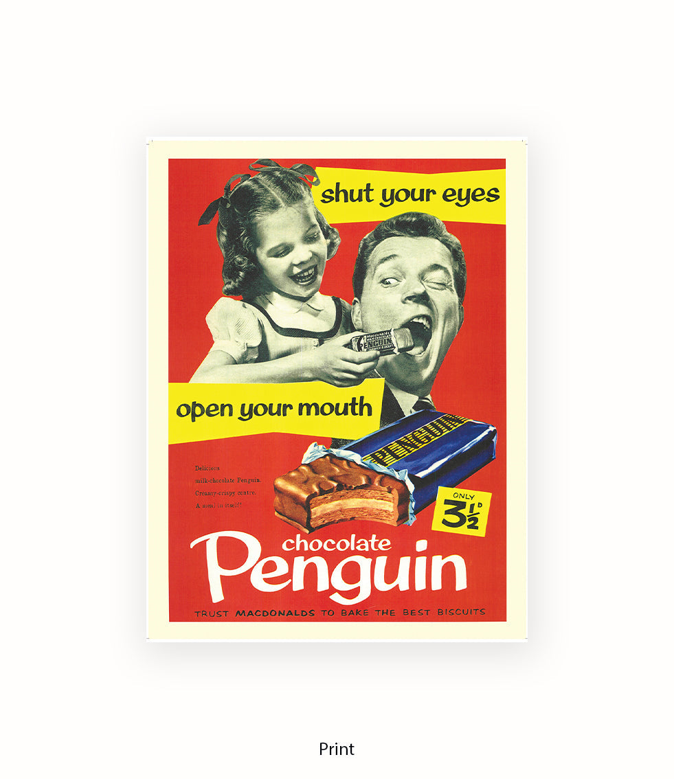 Penguin - Open Your Mouth - Art Print