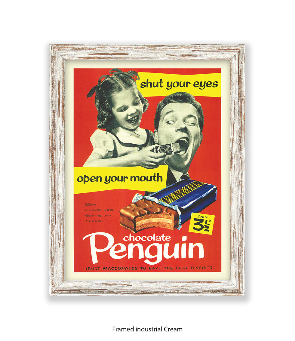 Penguin - Open Your Mouth - Art Print