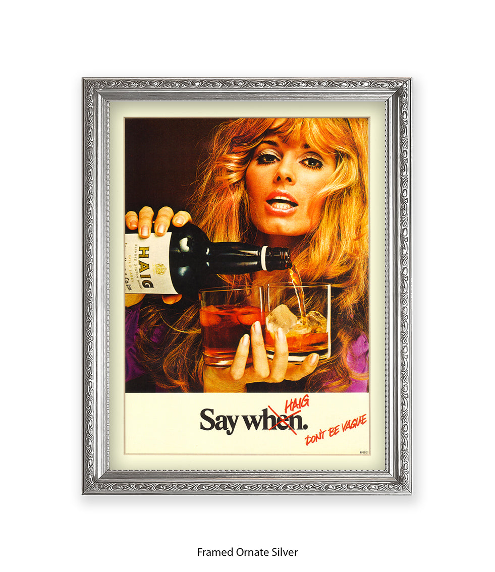 Whisky Blonde Girl Say When Art Print