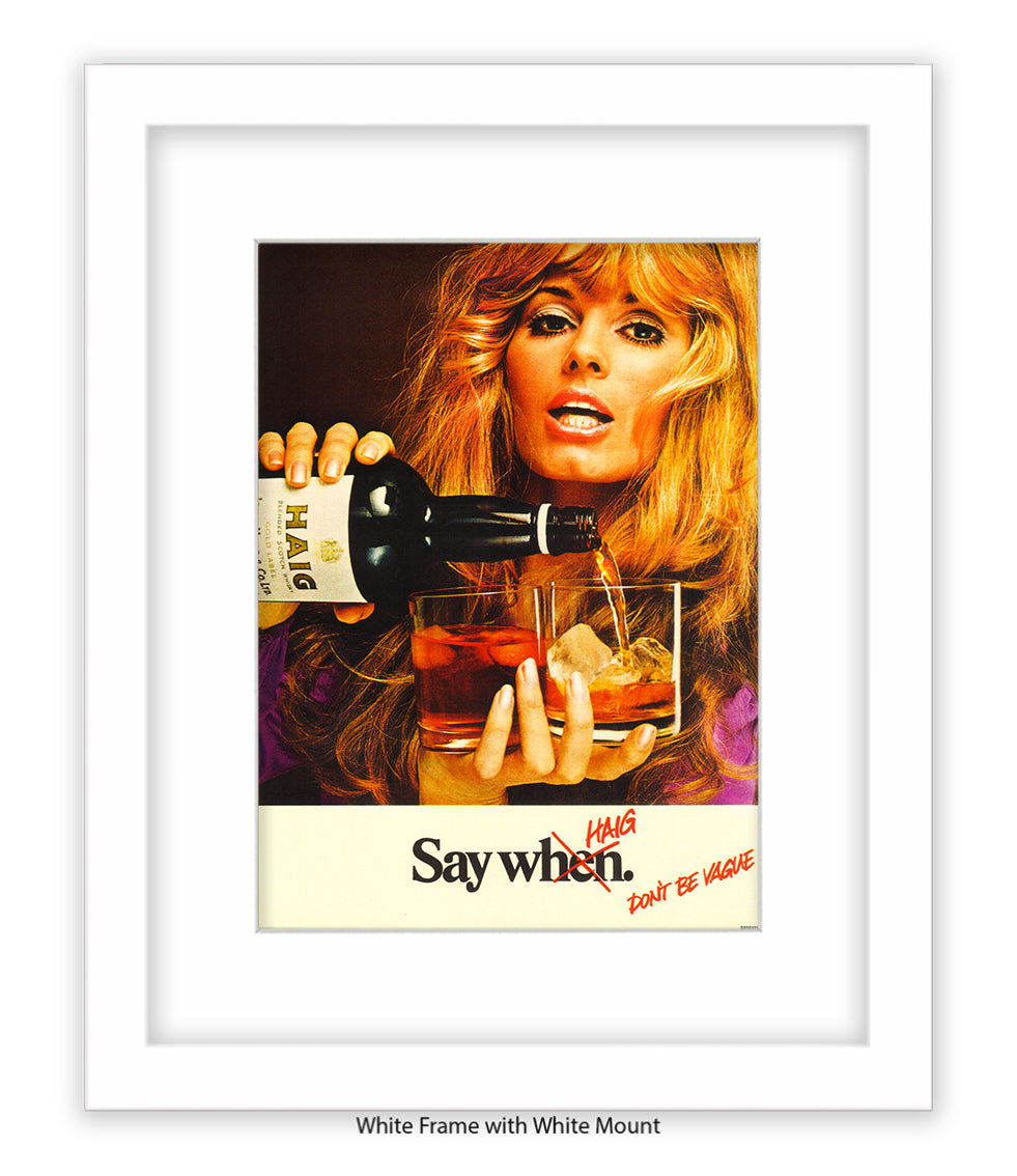 Whisky Blonde Girl Say When Art Print