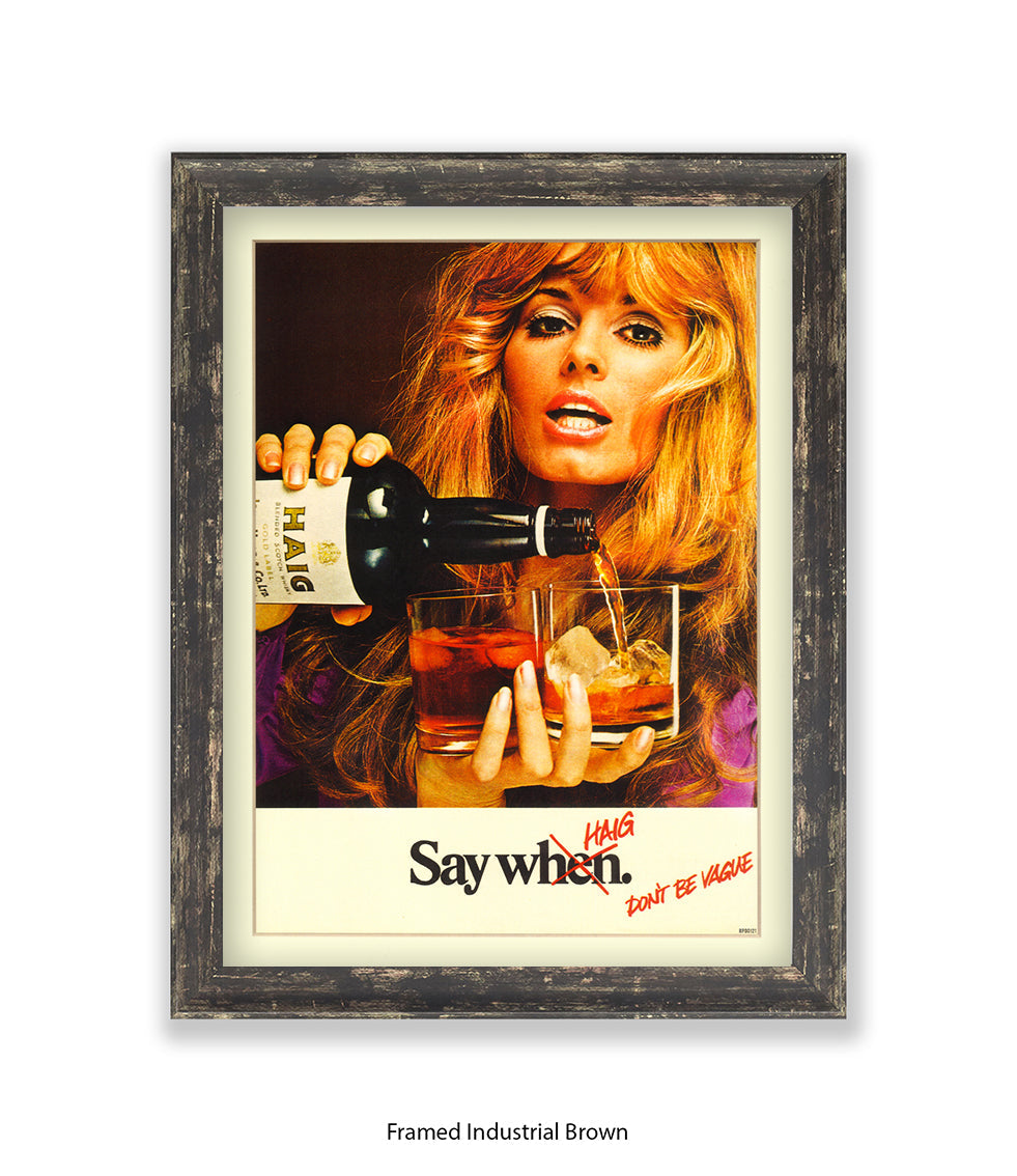 Whisky Blonde Girl Say When Art Print