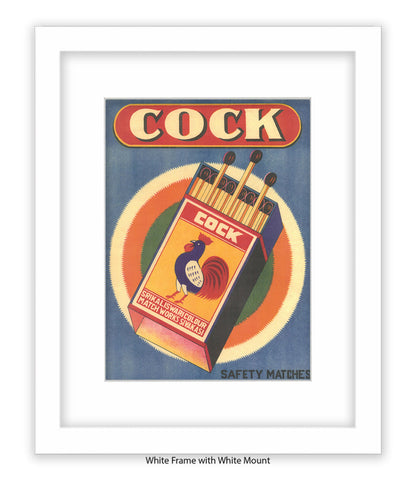 Cock Matchbox Art Print