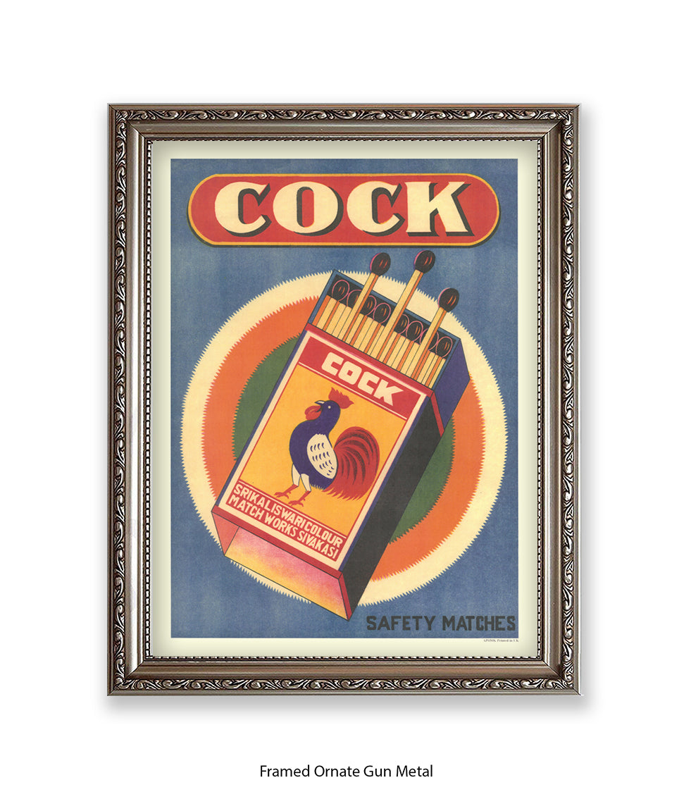 Cock Matchbox Art Print