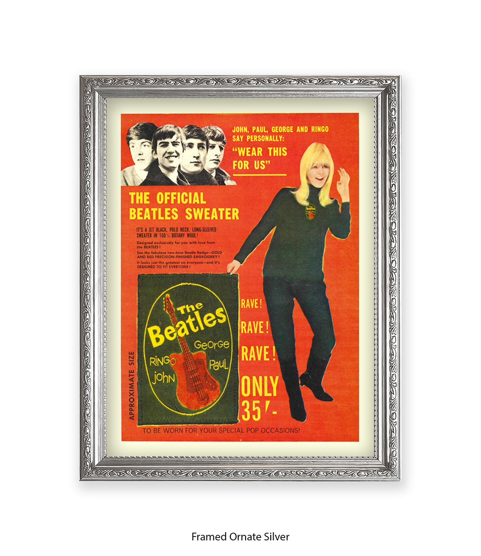 Beatles Official Sweater Blonde Girl Art Print