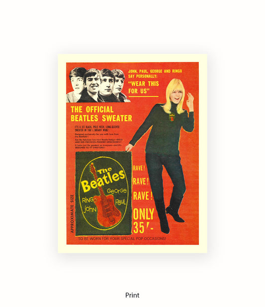 Beatles Official Sweater Blonde Girl Art Print