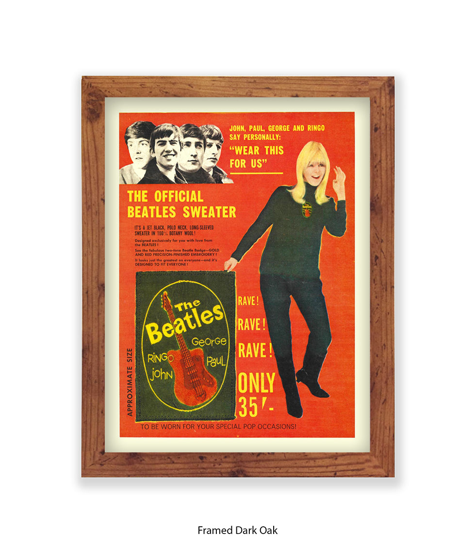 Beatles Official Sweater Blonde Girl Art Print