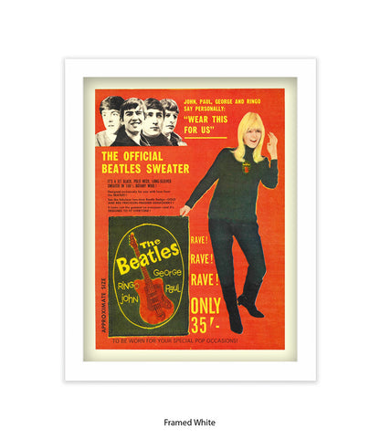 Beatles Official Sweater Blonde Girl Art Print
