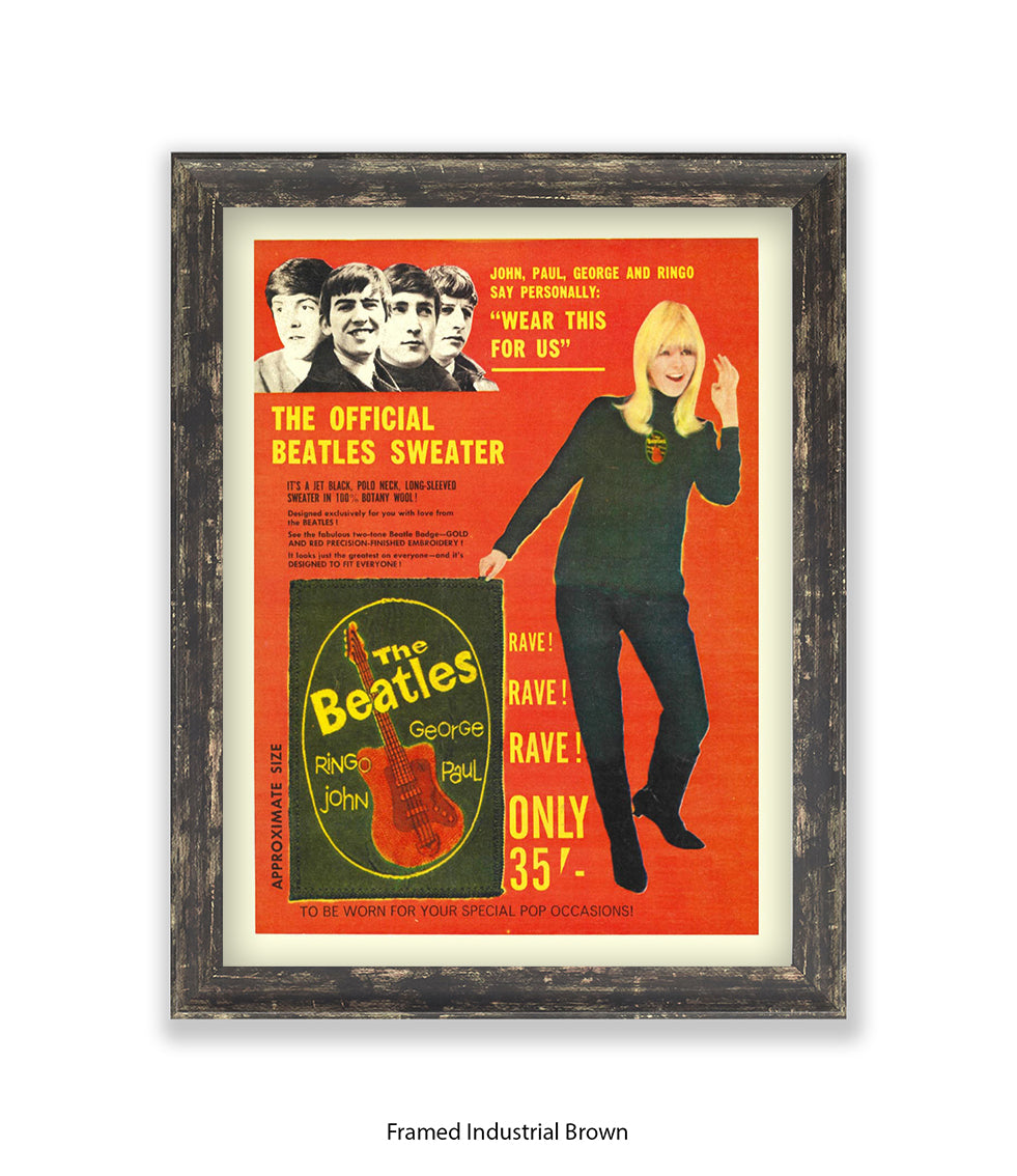 Beatles Official Sweater Blonde Girl Art Print