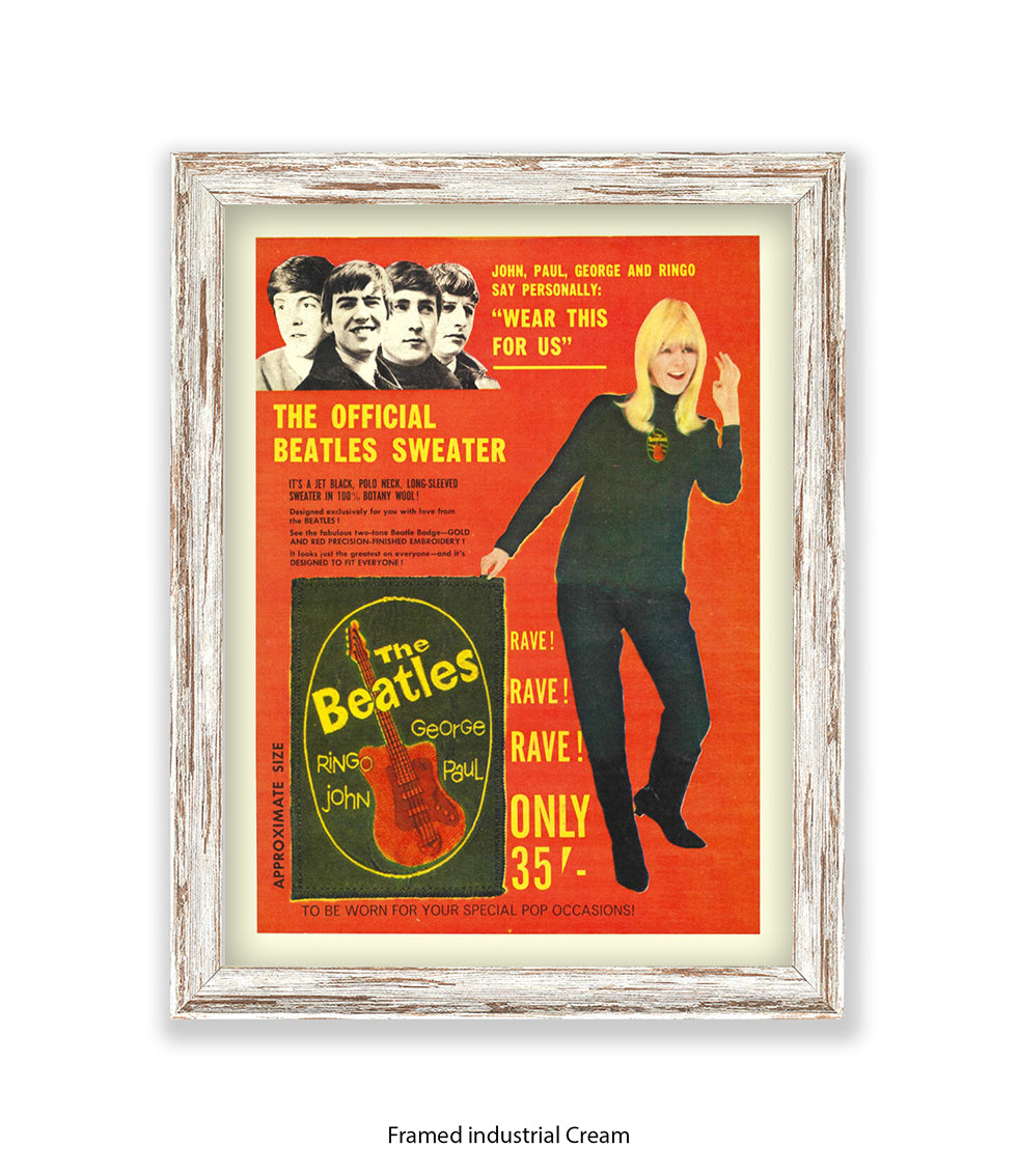 Beatles Official Sweater Blonde Girl Art Print