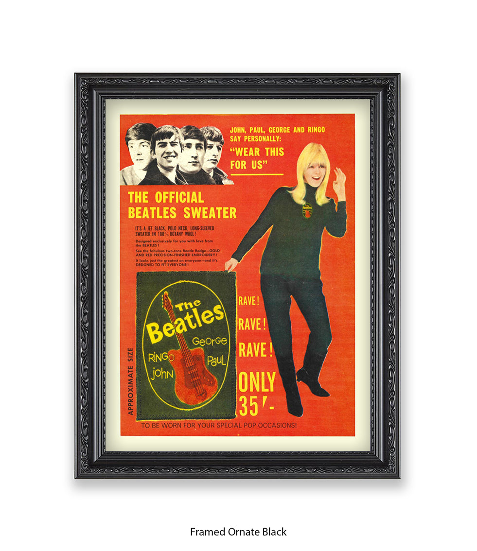 Beatles Official Sweater Blonde Girl Art Print