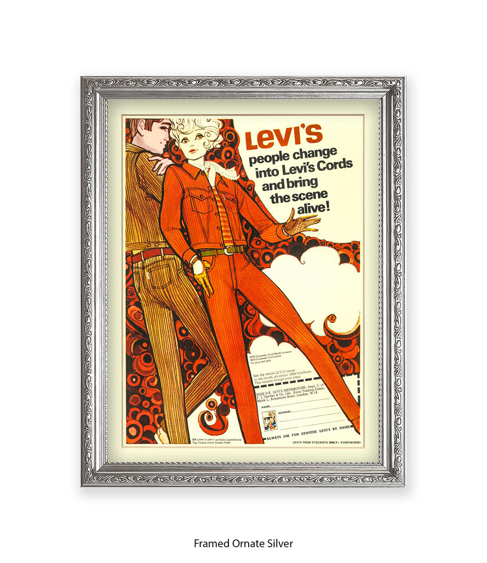 Levi's People change into levi's cords Art Print