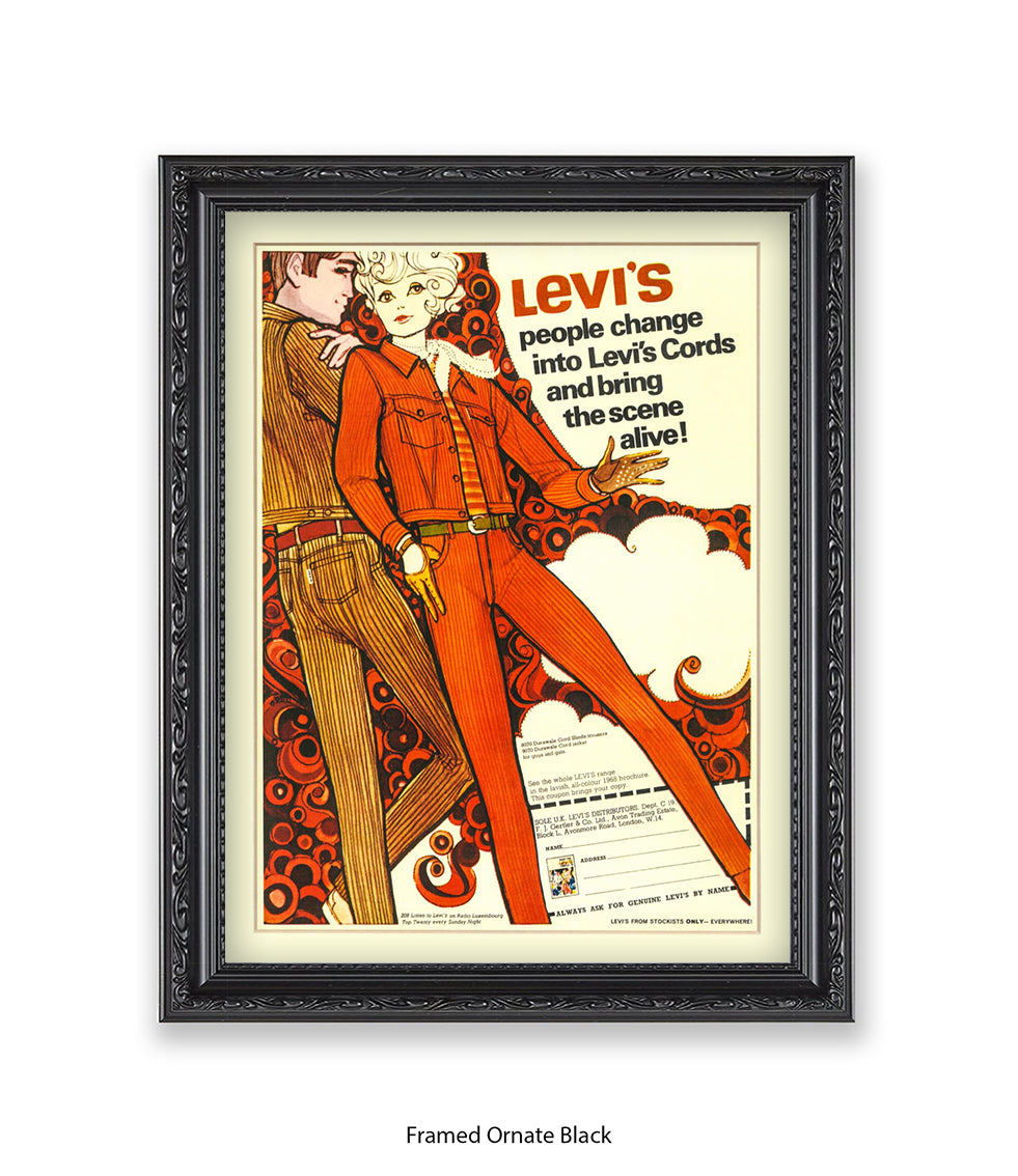 Levi's People change into levi's cords Art Print