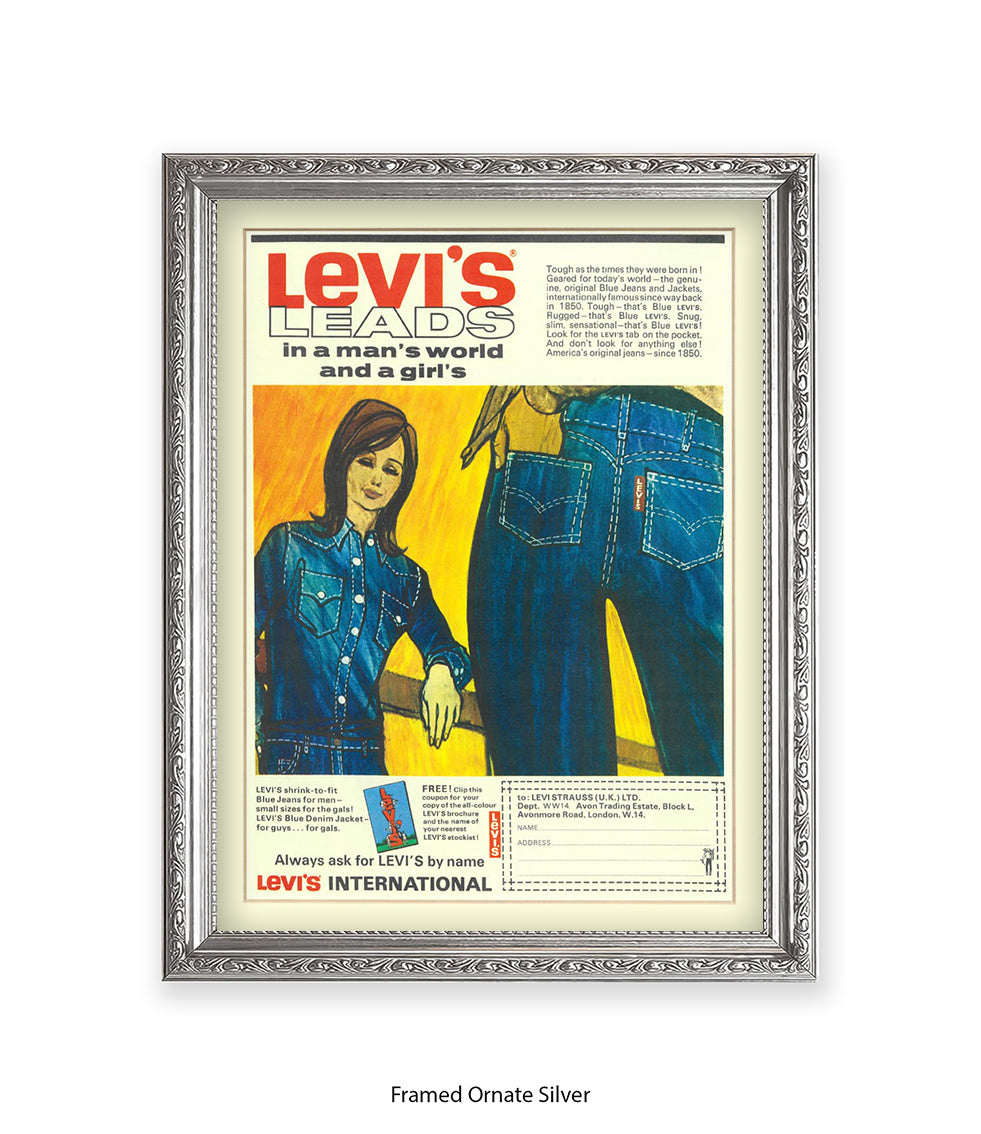 Levis Leads In A Man's World Art Print